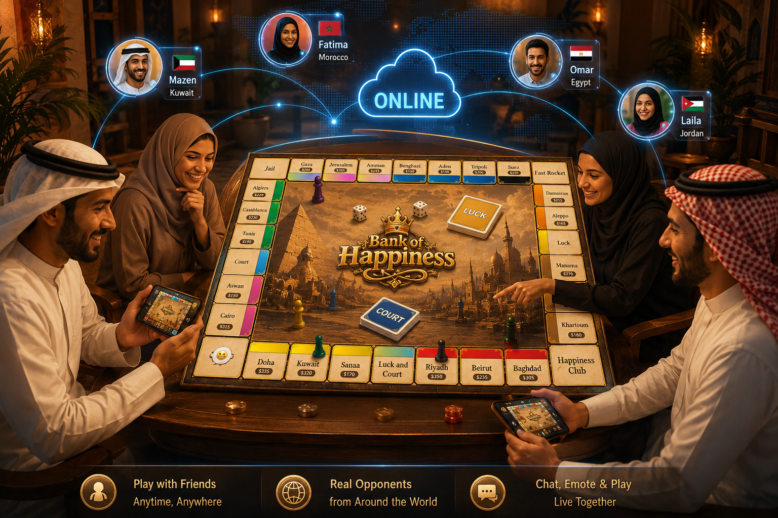 Bank of Happiness online multiplayer board game preview